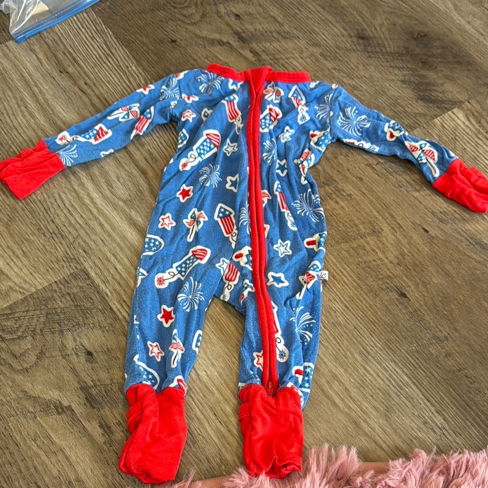 Patriotic Blue Kids One Piece